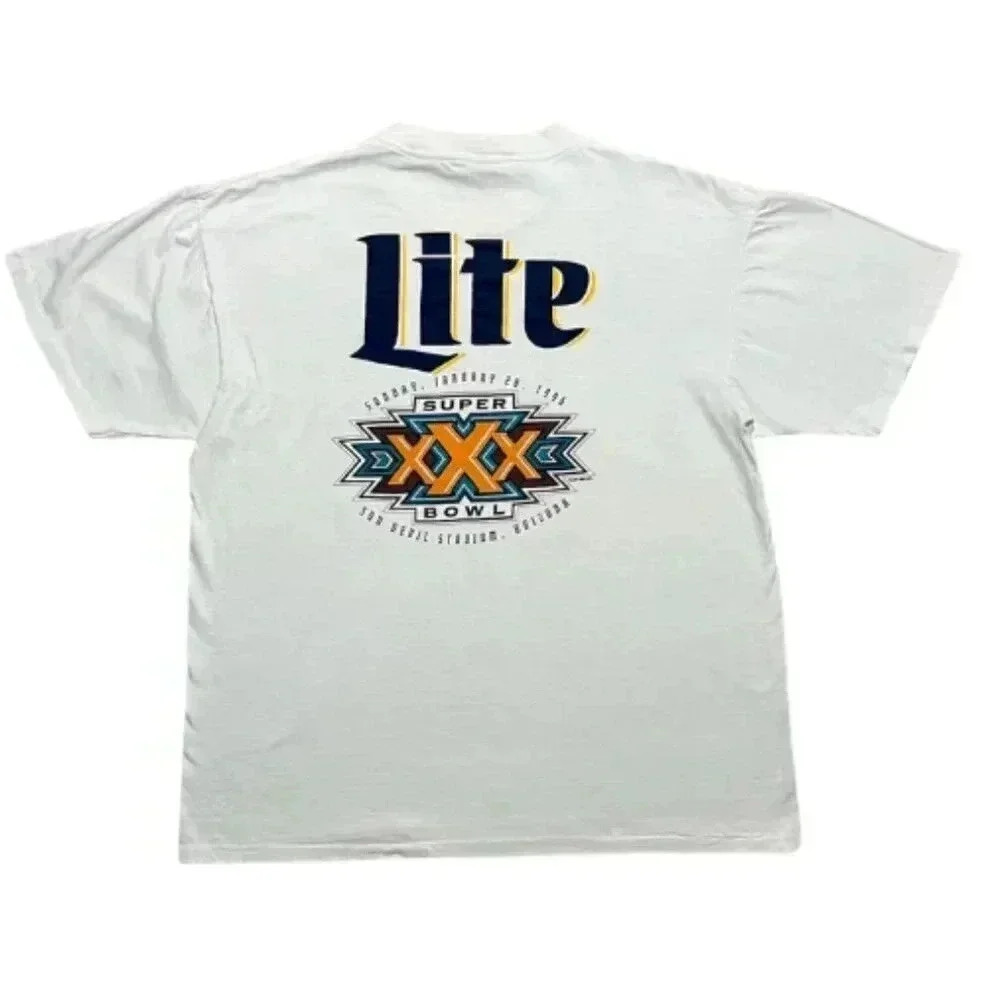 VTG 1996 NFL Super Bowl XXX 30 Sun Devil Stadium Arizona T-Shirt Men's  XL White